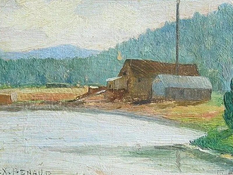 1860-Toussaint - Xénophon Renaud - Case sul lago